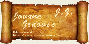 Jovana Grdović vizit kartica